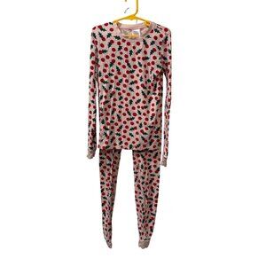 Hanna Andersson Kids Holiday Pajama Set Berries & Holly Long Sleeve Top sz 10